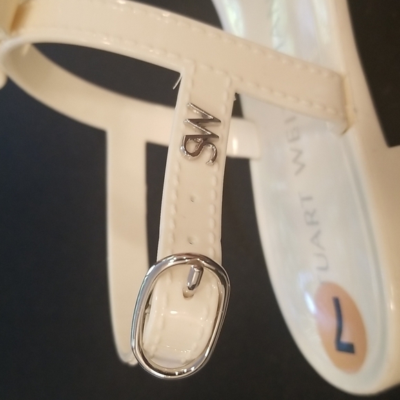 💕STUART WEITZMAN💕 Mellie Bow Jelly Sandal ~ White 7 New Without Box - Picture 11 of 14